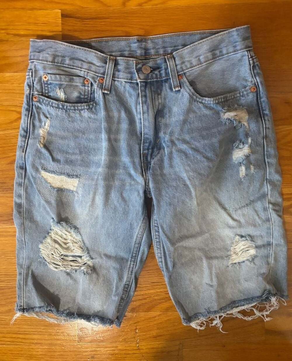 Men’s Levi's 511 Slim Fit Distressed Raw Hem Denim Shorts